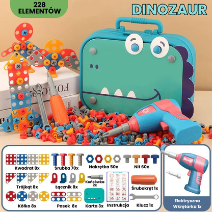 BuildiBox - Wielki zestaw konstrukcyjny z wkrętarką 228 el.