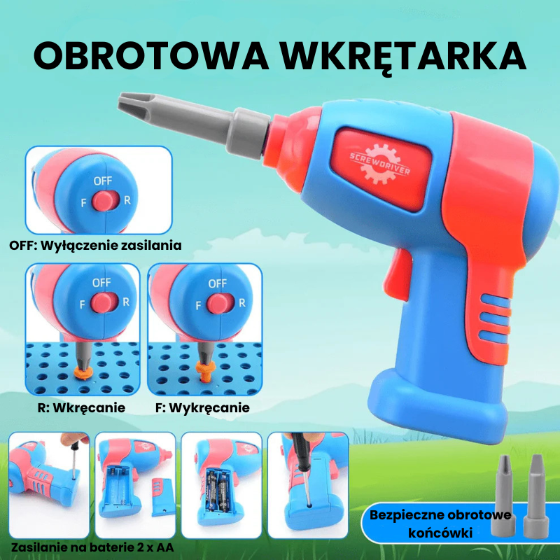 BuildiBox - Wielki zestaw konstrukcyjny z wkrętarką 228 el.