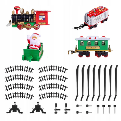 Magiczny Pociąg Świąteczny Wokół Choinki z Mikołajem (90cm)
