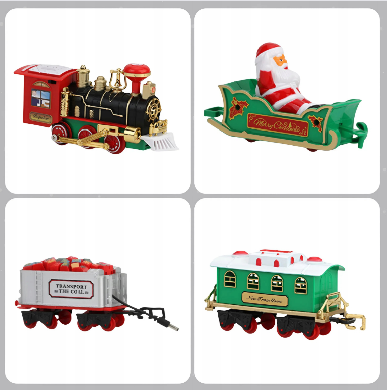 Magiczny Pociąg Świąteczny Wokół Choinki z Mikołajem (90cm)